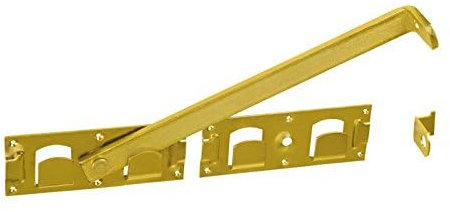 DMX - Doppeltorüberwurf 1 Stück - WBR - Golden, 440x70x180x8,0 mm - Gartentorriegel - Türriegel - Gartentorfalle - Bolzenriegel - Torschieber Tore Türen