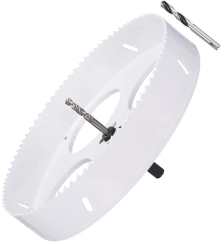 METALLIXITY Kit de Scies Cloche Bi-Métal 216mm (8-1/2), Fraiseuse à Grande Vitesse en Acier M42 avec Mèche Centrale, Clé Hexagonale et Ressort - pour Tôle Métallique, Bois, Blanc