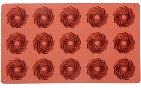 Moule en silicone pour cuisson - Plateau avec motif de quinze spirales, mini friandises en matériau fiable et stable à la température, outil polyvalent pour travaux manuels