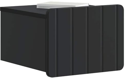 vidaXL Wandmontierter Nachttisch Schwarz 33 x 34,5 x 24 cm, Vintage rechteckiger Wandschrank, viel Stauraum für Wohnzimmer, stylische minimalistische Schlafzimmerregale