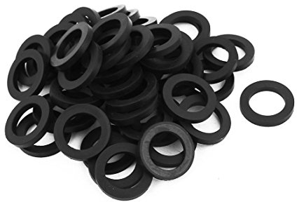 sourcing map 50 Stück Gummi Unterlegscheiben 24 mm Außendurchm. 16 mm Innendurchm. 3 mm Dicke für Wasserschlauch Wasserhahn