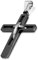 Cupimatch Kreuz Halskette Edelstahl Herren: Religiöser Zweifarbig Schwarz Silber Hohl Kreuzanhänger mit 3mm Gliederkette Vintage Weihnachten Männerschmuck für Herren Damen