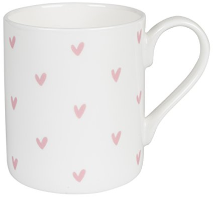 Sophie Allport - Pink Hearts Mug, Fine Bone China, Gift Box, Dishwasher Safe (Large Size, 425ml)
