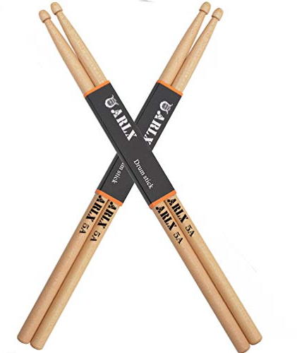 Lot de 2 paires de baguettes de batterie 5A avec olives en bois d'érable