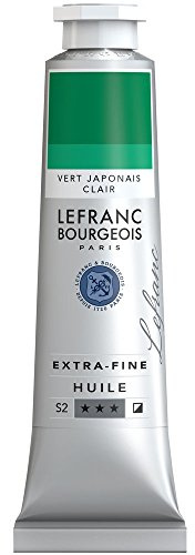 Lefranc Bourgeois 405101 extra feine Ölfarbe in Künstlerqualität aus hochwertigen Pigmenten, lebendige Farben, hohe Lichtechtheit, 40ml Tube - Japanischgrün Hell