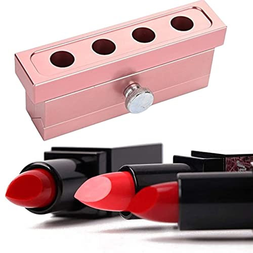 Lipstick Mold,DIY Lipstick Mold with Lipstick Stripper, 2/4/6 Cavities 12.1 DIY Lipstick Mold Aluminum Alloy Rose Gold Dual Uses Lip Balm Maker Tool DIY Lipstick Maker Mold Lip Balm Make Tool Kit