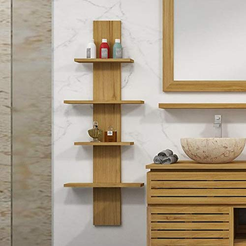 Wandregal Galla Teak Massivholz Badregal