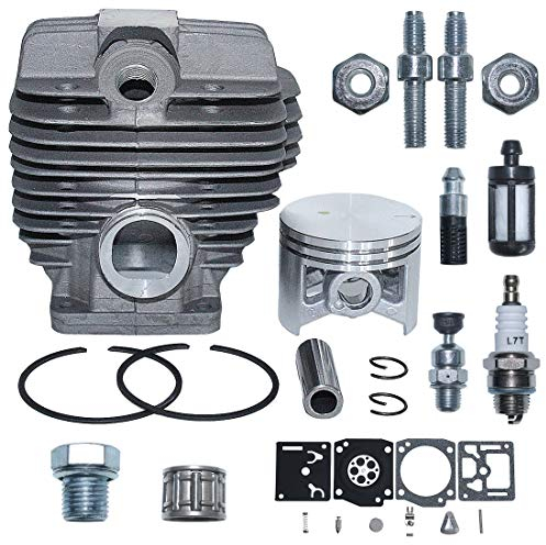 AUMEL 50mm Kit Piston Cylindre Piston 12mm pour le Stihl MS440 044, écrou de goujon de barre de tronçonneuse, remplacer 1128 020 1227.