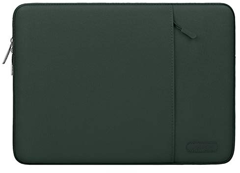 MOSISO Laptop Case 13.3 inch, 13-13.3 inch Laptop Sleeve Compatible with MacBook Air/Pro 13 / Pro 14, HP Dell ASUS Lenovo Notebook, Polyester Vertical Computer Sleeve Bag with Pocket, Midnight Green