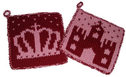 Topflappen Krönchen, gestrickt, anschmiegsam und gut isolierend