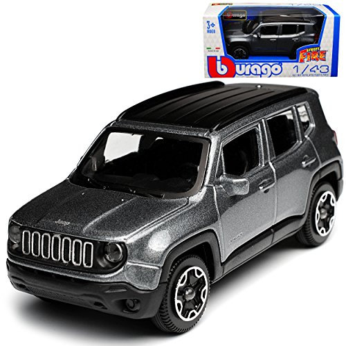 Jeep Renegade SUV Grau Ab 2014 1/43 Burago Modell Auto mit individiuellem Wunschkennzeichen