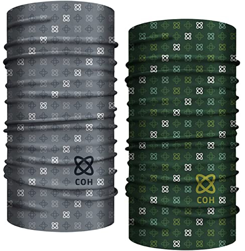 Club of Heroes 2er-Set Sport Bandana, nahtloses Multifunktionstuch aus weicher Mikrofaser/Coolmax atmungsaktiv Schlauchschal Halstuch Kopftuch Mundschutz Schal Tuch Loopschal