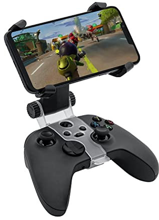 Gamer Gear Xbox Series X Controller Mobile Gaming 4 point Clamp, Xbox Controller Phone Mount Adjustable Phone Holder Clamp Compatible with Xbox Series X|S, Xbox One, Xbox One S, Xbox One X-Robot Black