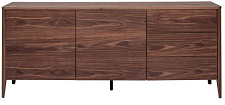 Miliboo Buffet en Bois foncé Noyer 2 Portes 3 tiroirs 180 cm BENJA