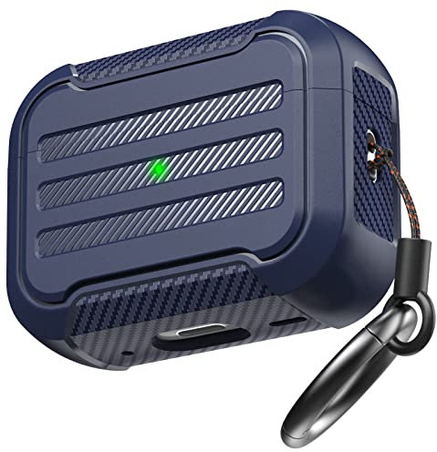 AHASTYLE Funda AirPods Pro 2.ª Generación (Cable USB-C/Lightning) Estuche Resistente a los Golpes Compatible con AirPods Pro 2.ª Generación 2023/2022 (Azul Militar)