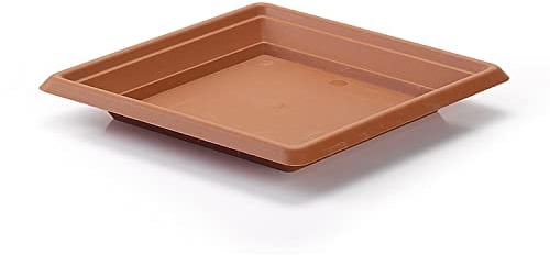 CABLEPELADO Plato para Maceta Cuadrado, Plato Soporte para macetas, Bandeja para macetas Cuadrada, Plato macetas Cuadrado, 30x30 cm, Apto para macetas con MAX 19 cm de Base Plástico, Color Marrón