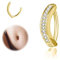ZS 14G Clicker Piercing Bauchnabel für Frauen, Diamanten Bauchnabelpiercing Silber 925 Reverse Curved Nabel Barbell Schmuck Körperschmuck (Diamanten:8mm)