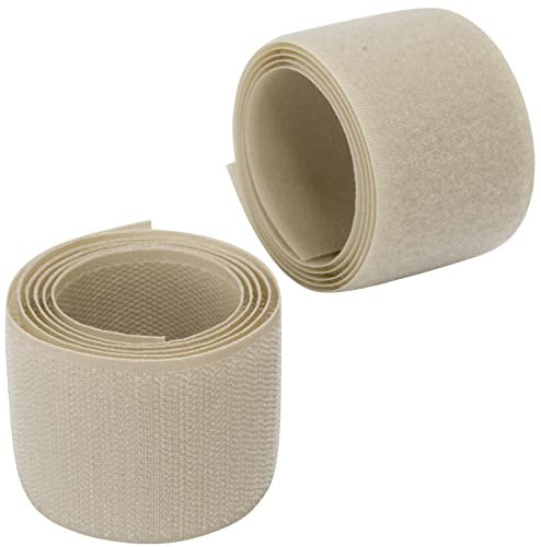 AERZETIX - C66006 - Klettband/-rolle 50 mm 1 meter - organizer/kabelbinder - band für kleidersäcke - aus polyamid und polyester - farbe: hellbeige