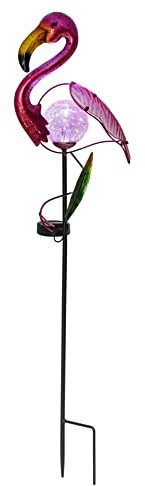 Haushalt International LED Solar Gartenstecker Flamingo aus Metall Höhe 81cm 70472