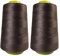 2 Bobine di filo per cucire (4.500 metri/rotolo), Filo in poliestere ad alta resistenza, Bobine di filo per lavori di cucito, (2 pezzi, marrone 303-5000Y)