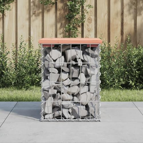 Homgoday Gabion Bench Bench Seat Park Bench Gabion Stone Basket Wire Basket Garden Bench Gabion Basket Rest Bench Garden Bench Made of Gabions Garden Balcony Bench 33 x 31 x 42 cm Solid Wood Douglas