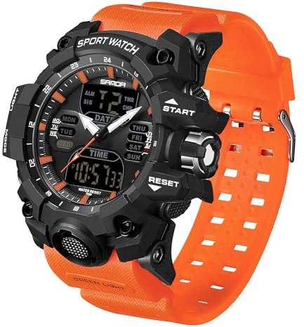 Militär Uhren Herren Armbanduhr Herrenuhr Digital Uhr Tactical Watches for Men Sportuhren für Herren Outdoor Digitaluhr für Jungen LED-Leuchtdisplay mit Analogen Zeigern und Digitalen Zahlen