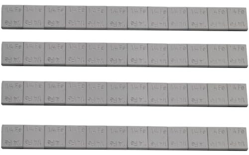 VISSQH 48 Stück Kleberiegel Auswuchtgewichte1/4 Unzen, klebegewichte 7,1 g Selbstklebende Rückseite, graue Klebegewichte zum Aufkleben auf Radgewichte F-067
