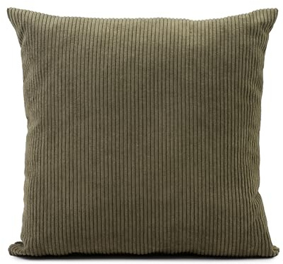 Gözze - Kissen Capri, Dekokissen in Feincord-Optik, Weiches Sofakissen mit Füllung, 100% Polyester, 60 x 60 cm - Dunkelgrün