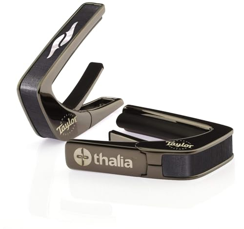 Taylor by THALIA Kapodaster mit schwarzem Chrom-Finish, 800er-Serie, Ebenholz mit Perlmutt Element Griffbrett-Marker