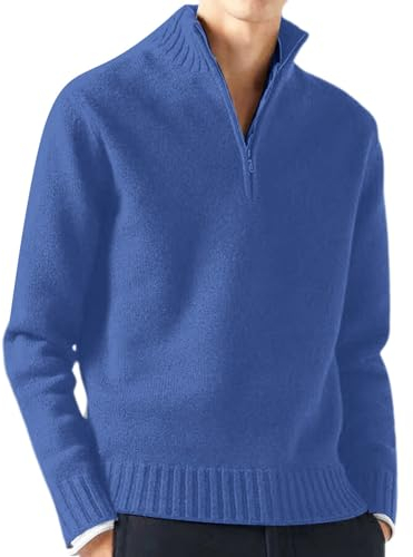 Herren Troyer Mit Reißverschluss Mit Stehkragen Norweger Pullover Strick Strickpullover Mit Kragen Sweatshirt Wolle Solid Winterpullover Pullover Rollkragenpullover Warmer Dicke
