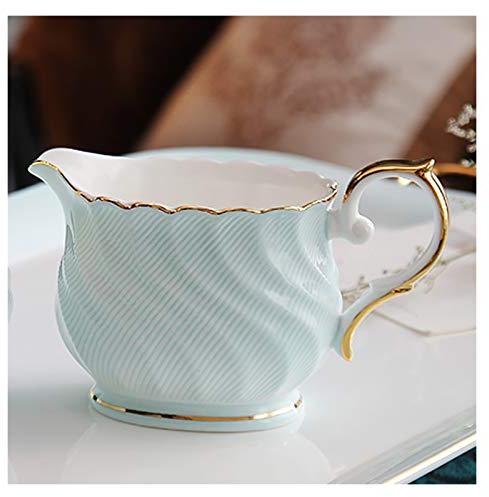 CoByda Classic Ceramic Creamer with Handle - Small 250ml Gravy Boat for Coffee, Milk, and Sauces - Ideal for Family, Hotel, Cafe - Suitable for All Occasions - Blue Color