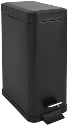 SVITA STM10 Mülleimer Treteimer Tretmülleimer Abfalleimer 10l inkl. Inneneimer Softclose-Deckel Fußpedal freistehend rechteckig Schwarz