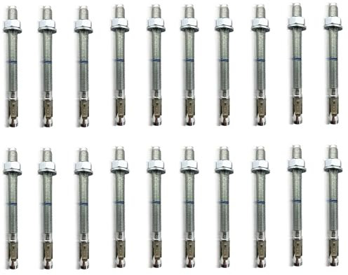 Lot de 20 chevilles professionnelles pour charges lourdes M12 x 130 - Galvanisées - Homologation ETA - Option 1 pour béton fissuré et non fissuré - Ancrage en béton pour charges élevées - Boulons