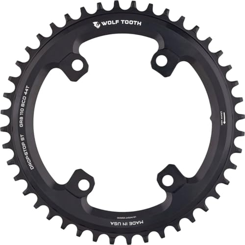 Wolf Tooth 110 BCD Asymmetrisches 4-Bolzen Aero Kettenblatt für GRX Kurbeln Drop-Stop ST 38T