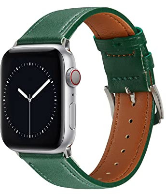 AKABEILA Lederarmband Kompatibel mit Apple Watch Armband 49mm 46mm 45mm 44mm 42mm 41mm 40mm 38mm Einstellbar Leder Ersatzarmbänder für iWatch Series Ultra 11 10 9 8 7 6 5 4 3 2 1 SE