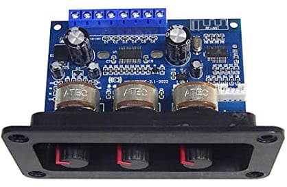 Foemey 2.1 Channel Digital Power Amplifier Board 2X25W+50W Bluetooth 5.0 Subwoofer Class D Audio Amplifier Board DC 12-20V