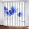 Vorhang Blickdicht Schlaufenschal Blaue Blume 2 Stücke 2 X 75 X 166 Cm Verdunkelungsvorhang Schlaufen Gardinen Für Wohnzimmer Schlafzimmer Kinderzimmer Verdunklungsvorhänge -0Z9N4R1B6F9J4C6V7N7E2T3V0E