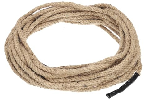 PATIKIL 3/8 x 50 Ft Gedrehtes Manila-Seil Jute-Seil Natürliches Dickes Jute-Seil Zwirn Sackleinen-Seil für Anlegestellen Geländer Bündeln Handwerk Tauziehen Dekoration