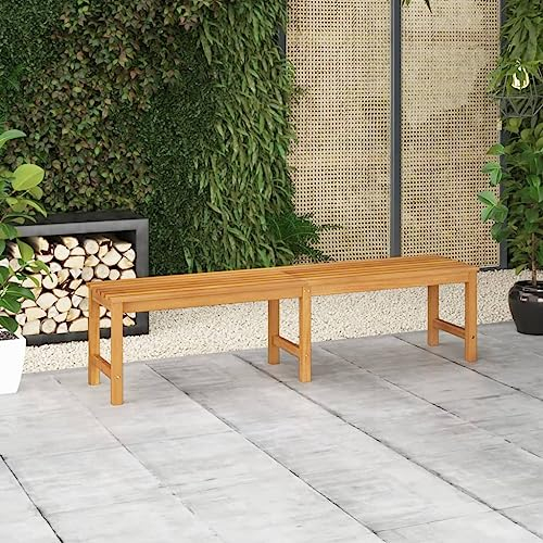HEFZGDB Gartenbank 180 cm Massivholz Teak Balkon Bank Bank Outdoor Parkbank Geeignet für Pool. Terrasse. Garten.
