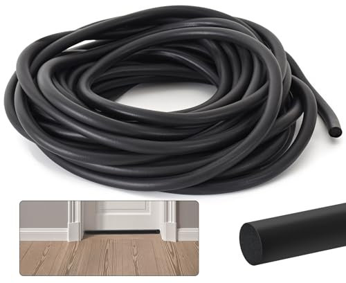 Fugen Dichtschnur, Ø 6mm Dichtung Schaum Rundschnur, 5 Meter EPDM Runde Dichtschnur für Fugen, Schwarz Fugendichtschnur, Fugenfüllprofil für die Nahtdichtung von Türen und Fenstern, Wänden und Decken