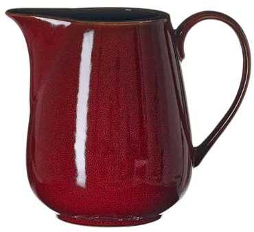 Ritzenhoff & Breker Gambia Krug 1,2 Liter, Servierkrug mit Reaktivglasur, Serviergeschirr mit rustikalem Chrame, Steinzeug, Rot