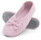 OFFCUP Ladies' Ballerina Slippers, 4UK-5UK House Shoes, Loafer Slippers with Elegant Bow and Memory Foam Cosy Lightweight House Shoes with Anti-Slip Soft Rubber Sole (Pink)
