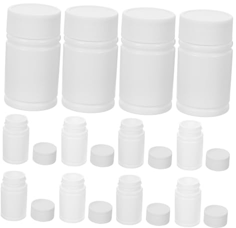 Hdpe Kleiner Flaschen mit Schraubdeckel, 20ml, Weiß | Wiederverwendbar, Auslaufsicher, Leicht, Kleine Medikamentenbehälter für 12 Stück