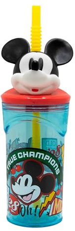Stor Vaso Infantil Reutilizable con Pajita y Tapa con figurita 3D y Capacidad de 360 ml de Minecraft