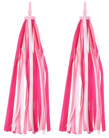 Tyqour 1 Paar Kinder Fahrrad Luftschlange Lenker Quasten Kinder Fahrrad-Lenkerfransen Streamer Bändchen Lenker Bunte Bänder Streamer Fahrrad Griffe Quasten Bänder für Dekoration