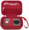 Elonbo Camera Carrying Case for Kodak PIXPRO FZ55 / FZ53 / FZ45 / FZ43 16MP Digital Camera, Vlogging Camera Storage Holder Trave Bag, ​Mesh Bag Fits Batteries, Cable, Memory Card, Red