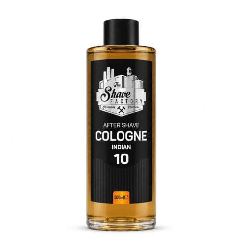 The Shave Factory – Indian 10 After Shave Cologne – Parfümiertes Eau de Cologne in einer Glasflasche nach der Rasur 500 ml