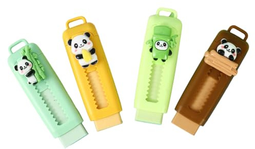 Radiergummis Kinder Tiere Einziehbarer Retractable Radiergummi Niedliche Panda Lustig Radiergummi Tierradierer für Kindergeburtstag Gastgeschenk Studenten Büro (4)