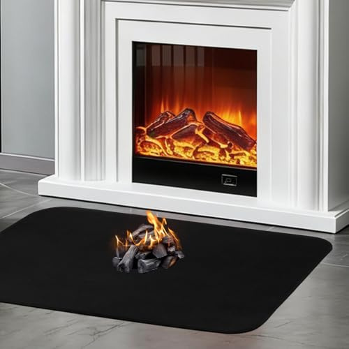 Feuerfeste Unterlage 100 x 60 cm Hitzeschutzmatte Funkenschutzplatte | Feuerschutzmatte Hohe Temperaturbeständigkeit Feuerfeste Matte für BBQ Grills Kaminöfen Boden Rasen