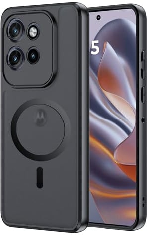 zZjoOoj für Motorola Moto Edge 60 Neo/Edge 50 Neo Hülle kompatibel mit MagSafe, Handyhülle für Edge 60 Neo Magnetisch Matte Touch Kameraschutz, rutschfest Kratzfest Schutz Stoßfest Hülle Matt Schwarz